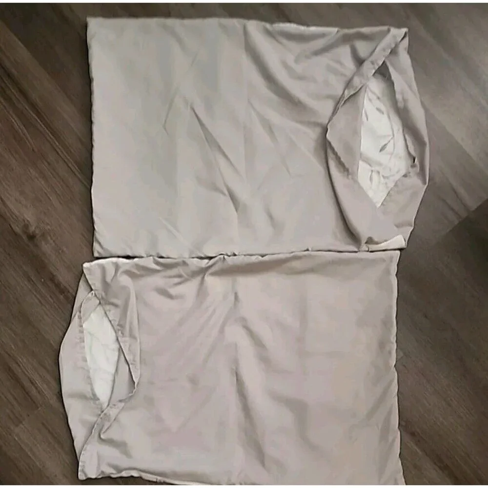 Pillow Covers White Brown Embroidered Quilted 20x26 Standard Pillowcase